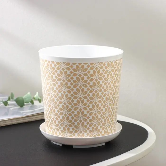 Горшок для цветов с поддоном Доляна «Кракле», 1,6 л, d=14 см, h=15,5 см, пластиковый, цвет белый Горшок для цветов с поддоном Доляна «Кракле», 1,6 л, d=14 см, h=15,5 см, пластиковый, цвет белый