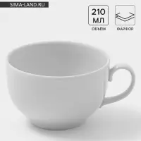 Чашка Дулевский фарфор &laquo;Янтарь&raquo;, 210 мл, d=8.5 см, белая