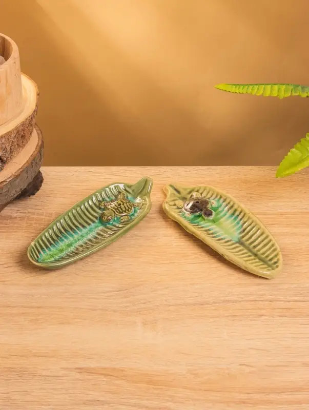 Подставка под благовония  Подставка под благовония "Черепашонок на листе" керамика, цв. МИКС, 15х6х2 см