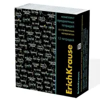 Набор предметных тетрадей ErichKrause. Inscription, 12 предметов, 48 листов, со справочным материалом, обложка из мелованного картона