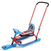 Снегокат &laquo;Twiny 2+&raquo; Sportcar, со спинкой, с родительской ручкой, синий, красный, TW2+/SC Nika Kids