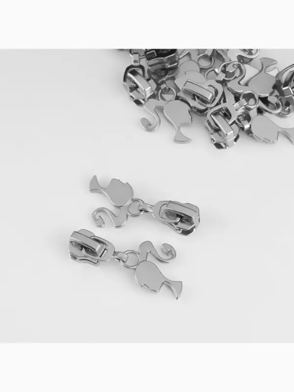 Бегунок для металлической молнии, №5, &laquo;Кукла&raquo;, 10 шт., цвет никель