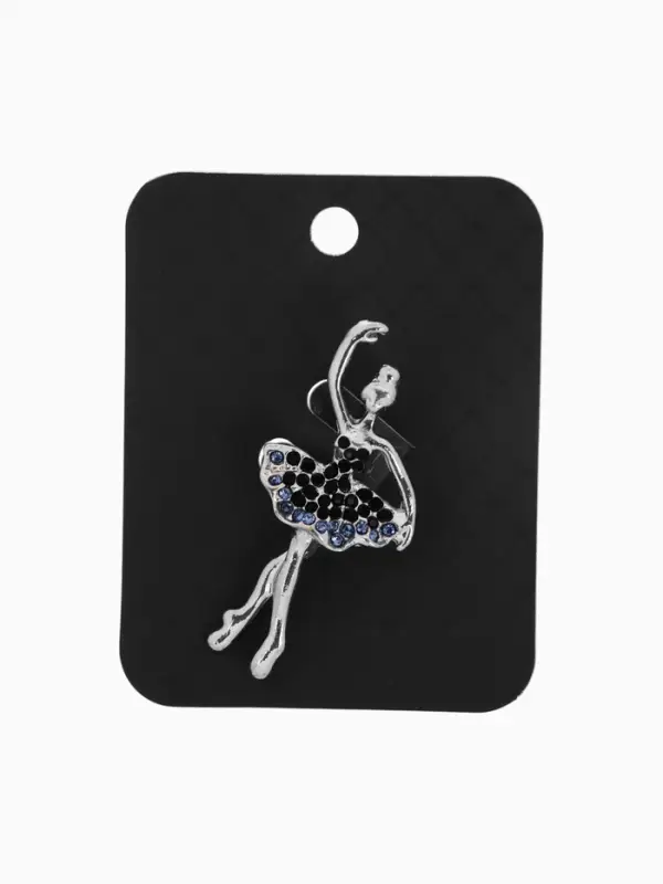 Брошь &laquo;Балерина&raquo;, изящная, сине-голубая в серебре