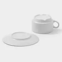 Чайная пара Дулевский фарфор &laquo;Белая&raquo;, чашка 250 мл, блюдце d=14.8 см, штабелируемая