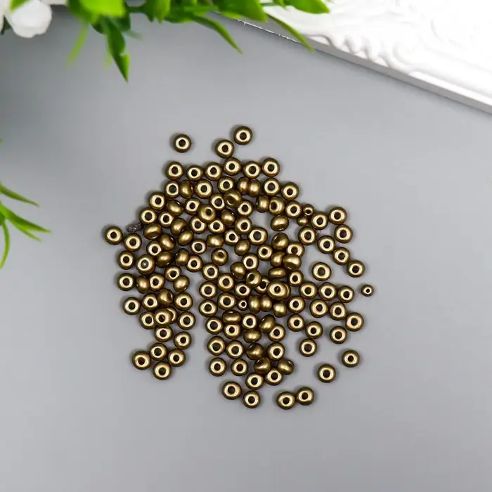 Бисер стекло 6/0  Бисер стекло 6/0 "Металлик. Бронза" 10 гр