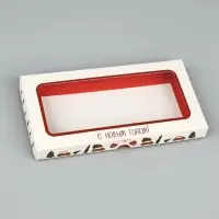 Коробка для шоколада &laquo;С Новым годом!&raquo;, с окном, 9&times;1.5&times;18 см