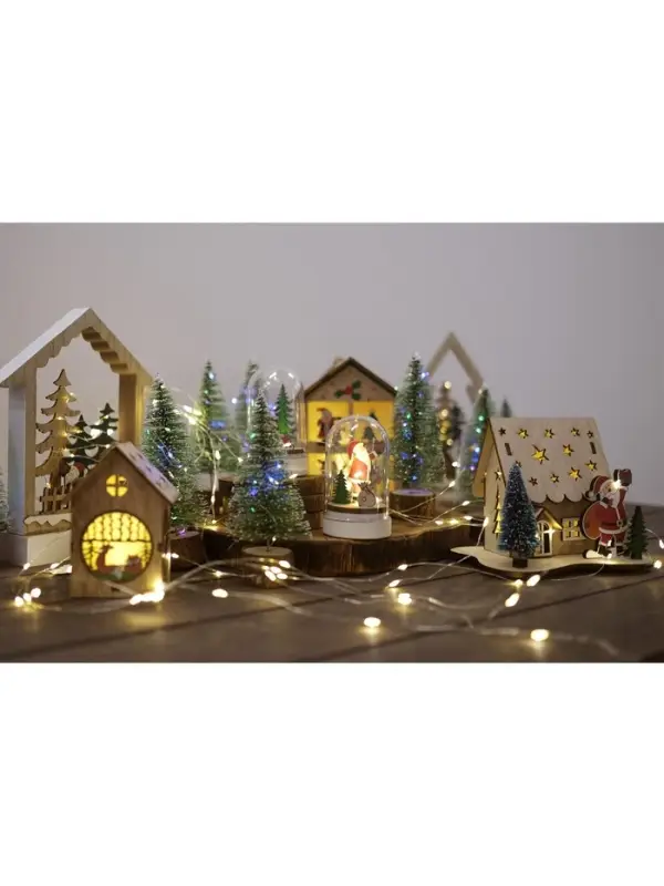 Светодиодная фигура под куполом &laquo;Дед Мороз с мешком&raquo; 6&times;9.5&times;6 см, дерево, от батареек LR1130&times;3, свечение тёплое белое