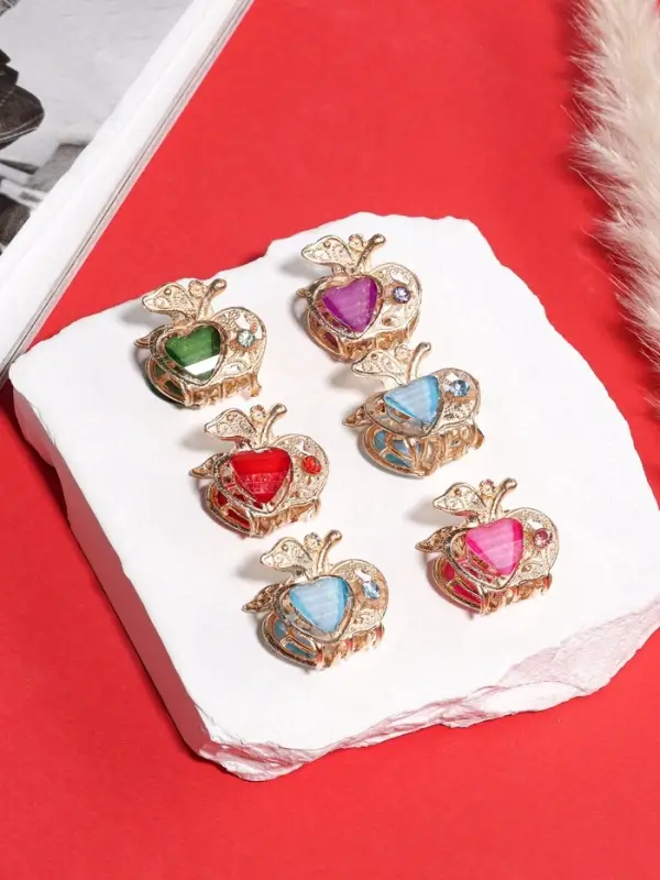 Крабик для волос &laquo;Арфея&raquo;, яблочко, 2.3 см, золотистый МИКС