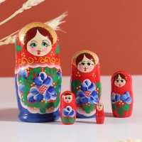 Матрёшка "Любовь", красный платок, 5-кукольная, 11,5 см
