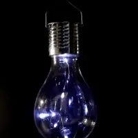 Садовый светильник &laquo;Лампочка&raquo;, уличный, на солнечной батарее, 8&times;14&times;8 см, 5 LED, свечение белое