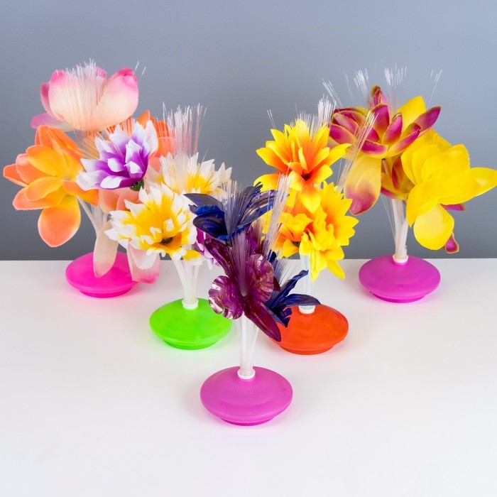 Ночник  Ночник "Яркие цветы" LED от батареек 3АА h=22 см МИКС RISALUX