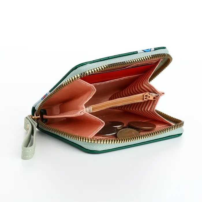 Кошелёк на молнии &laquo;Мишки&raquo;, зелёный