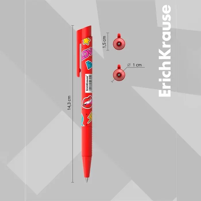Ручка шариковая автоматическая ErichKrause ColorTouch Sweet love, узел 0.7 мм, чернила синие, резиновый держатель, тонкое письмо, покрытие Soft Touch Ручка шариковая автоматическая ErichKrause ColorTouch Sweet love, узел 0.7 мм, чернила синие, резиновый держатель, тонкое письмо, покрытие Soft Touch