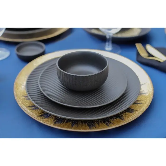 Тарелка Magistro Line, d=20.5 см, фарфор, чёрная