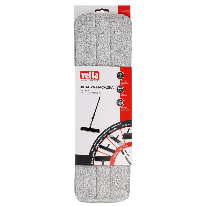 VETTA Насадка для швабры, пластик, полиэстер, 40х10,5см