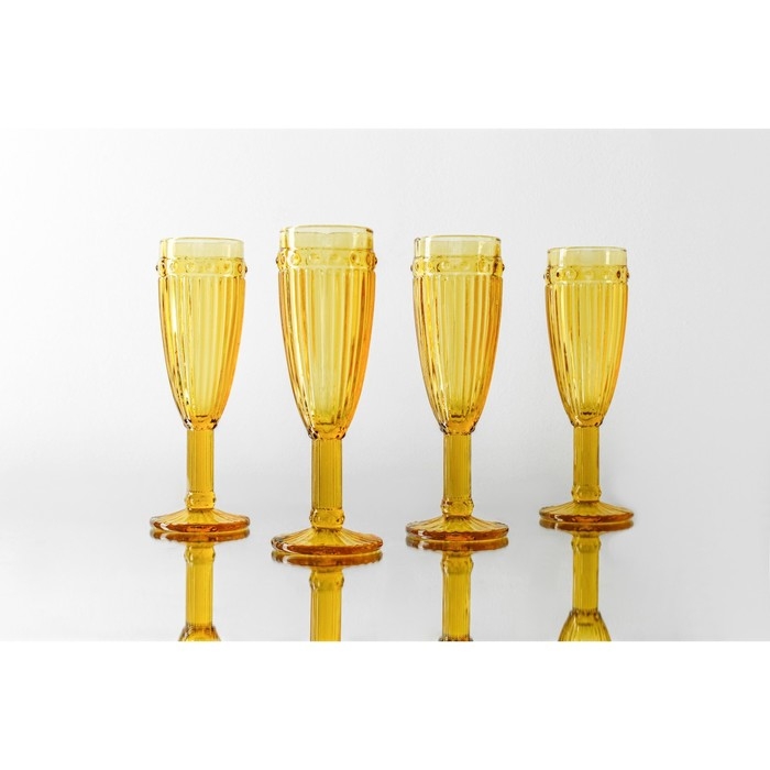 Бокал изстекла для шампанского «Босфор», 160 мл, 7×7×20 см, цвет жёлтый Бокал изстекла для шампанского «Босфор», 160 мл, 7×7×20 см, цвет жёлтый
