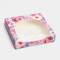 Кондитерская упаковка, коробка с PVC окном, «Пончики», 20 х 20 х 5 см