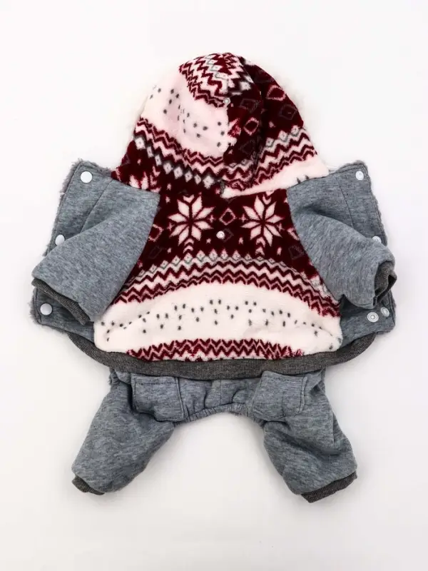 Комбинезон Комбинезон "Лапландия", с подкладом, размер L (ДС 35, ОГ 45, ОШ 35 см), серый/бордо