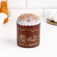Форма для кулича бумажная Деко-про «Храм золотой», 9×9 см, коричневая