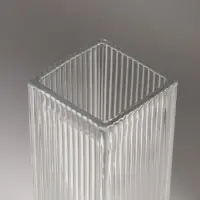 Ваза стекло настольная "Бритт" полосы, 24х8 см, прозрачный