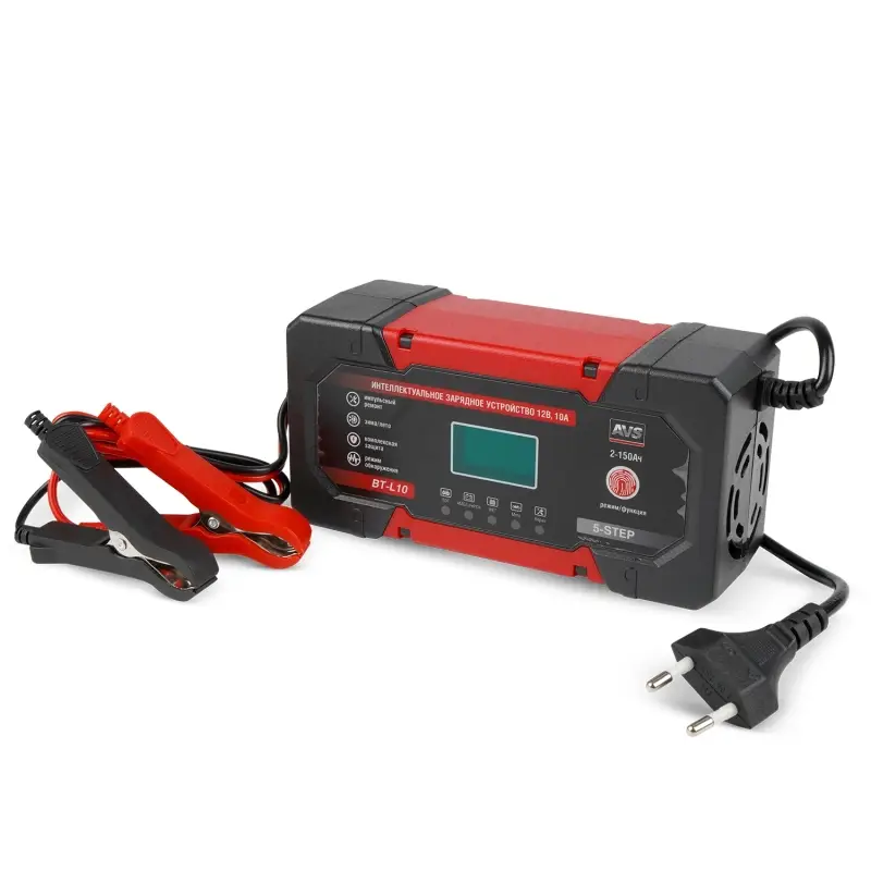 Интеллектуальное зарядное устройство для автомобильного аккумулятора AVS BT-L10 (10A) 12V