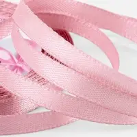 Лента атласная, 6 мм, 23&plusmn;1 м, розовая