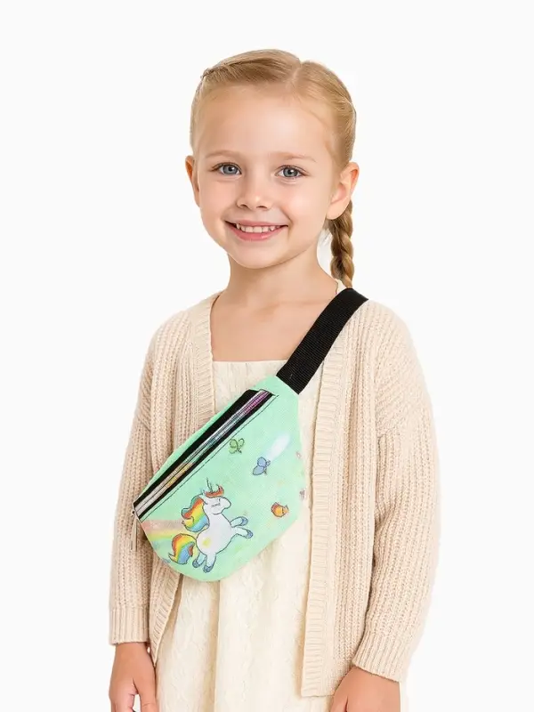 Сумка поясная детская на молнии &laquo;Выбражулька&raquo;, зелёная