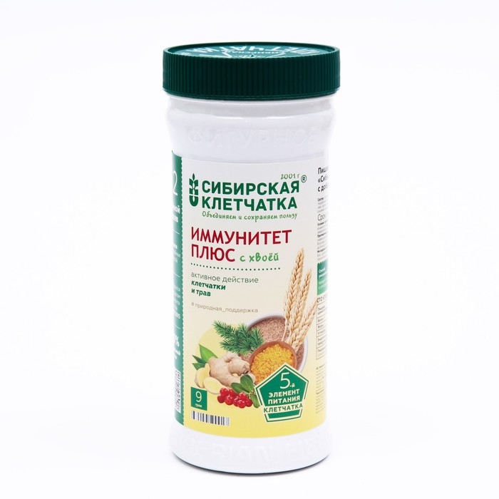 Сибирская клетчатка «Иммунитет плюс» с имбирём и хвоей, 300 г Сибирская клетчатка «Иммунитет плюс» с имбирём и хвоей, 300 г
