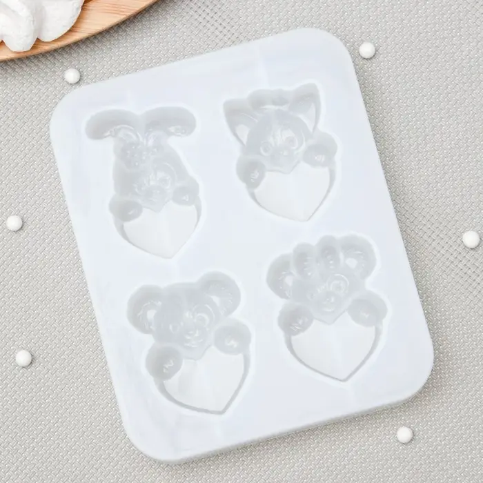 Молд «Любовь зверят», силикон, 12,5×10×2 см, цвет белый Молд «Любовь зверят», силикон, 12,5×10×2 см, цвет белый