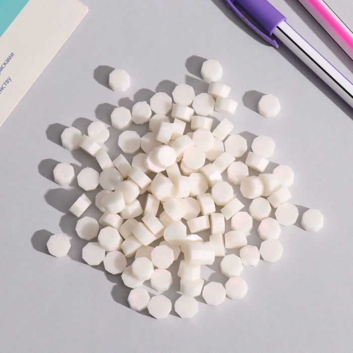 Сургуч в гранулах Сургуч в гранулах "Молочный" перламутр набор 100 капсул