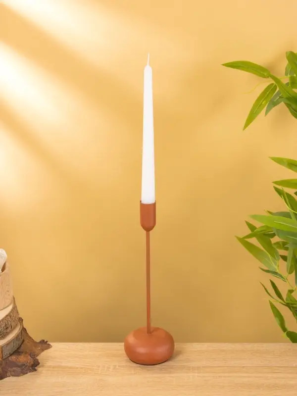 Подсвечник на 1 свечу текстурный  Подсвечник на 1 свечу текстурный "Терракотовый" 8х8х25,5 см