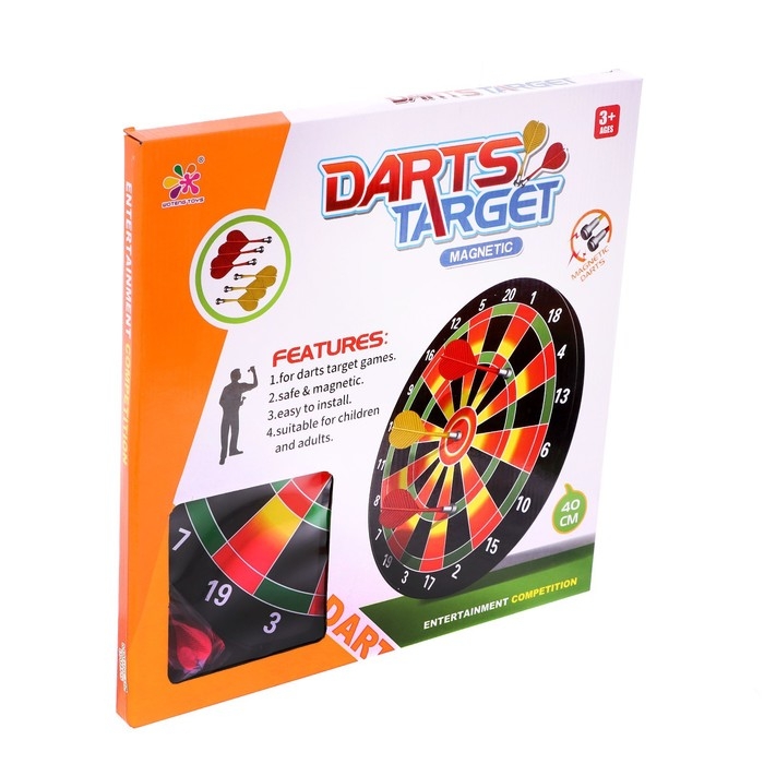 Дартс магнитный «Точно в цель», диаметр 40 см, 6 дротиков Дартс магнитный «Точно в цель», диаметр 40 см, 6 дротиков