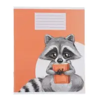 Комплект тетрадей из 10 штук, 18 листов в клетку Calligrata "Еноты", обложка мелованный картон, ВД-лак, блок офсет, 5 видов по 2 штуки