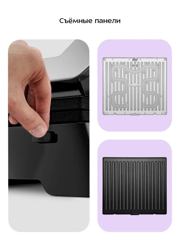 Электрогриль КТ-4601 двусторонний гриль электрический 2000Вт