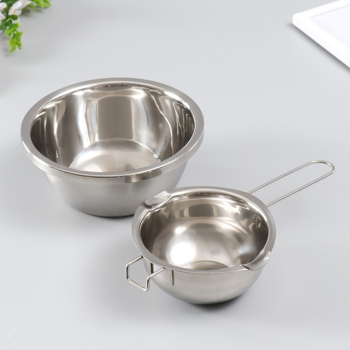 Набор для плавки свечей 480 мл нержавеющая сталь 2 предмета Набор для плавки свечей 480 мл нержавеющая сталь 2 предмета