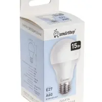 Лампа светодиодная Smartbuy, Е27, A60, 15 Вт, 4000К, дневной белый свет