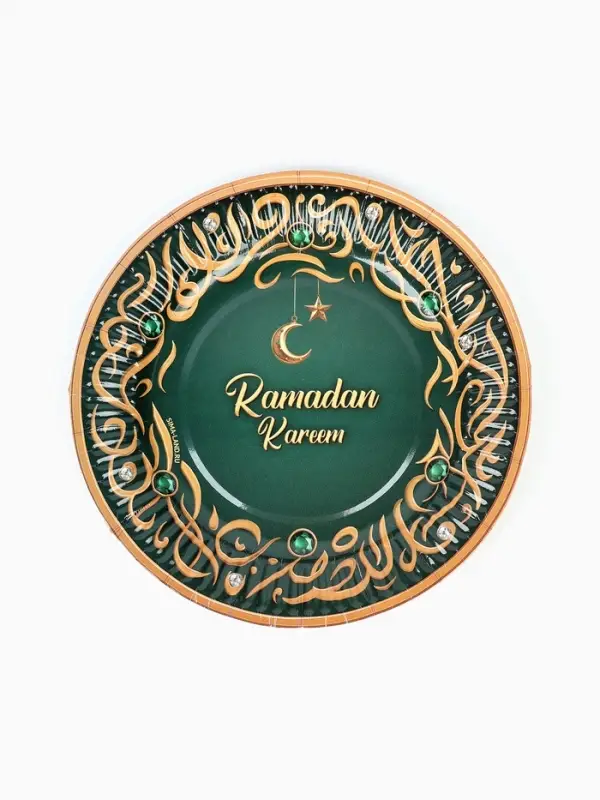 МП Набор бумжаной посуды «Ramadan Kareem», зелёный, 12 персон МП Набор бумжаной посуды «Ramadan Kareem», зелёный, 12 персон
