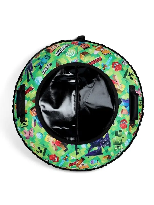 Тюбинг – ватрушка «Пиксели», диаметр чехла 90 см, зелёная, чёрный, Winter Star Тюбинг – ватрушка «Пиксели», диаметр чехла 90 см, зелёная, чёрный, Winter Star