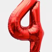 Воздушный шар фольгированный 40" &laquo;Цифра 4&raquo;, красный