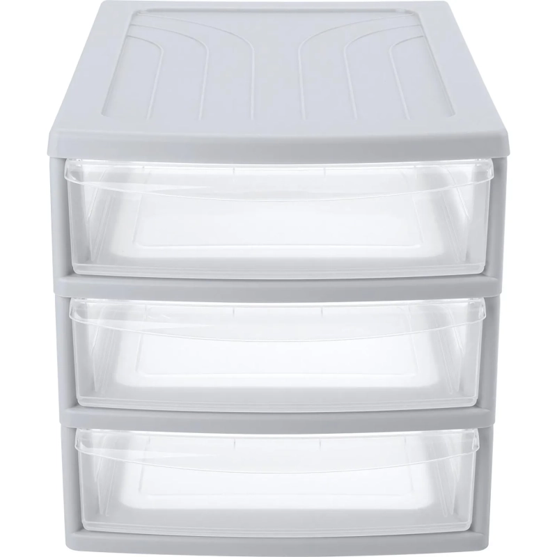 Бокс с выдвижными лотками А4 260х368х265мм 3выдв.отд, светло-сер. 433223930