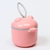 Контейнер для детского питания Мишка 1, 250 мл, розовый