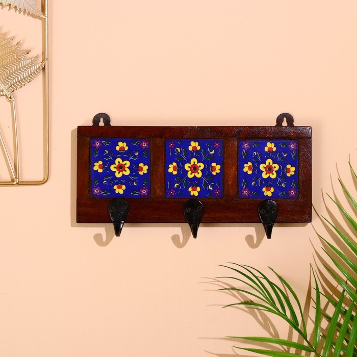 Вешалка Вешалка "Узоры" дерево, 3 крючка