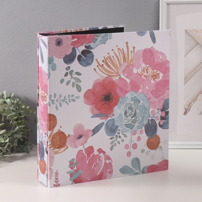 Фотоальбом на 1000 фото 10х15 см Фотоальбом на 1000 фото 10х15 см "Акварельные цветы" белый МИКС 4,6х33,4х36 см