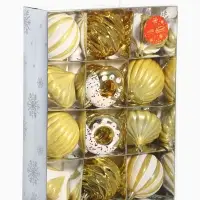 Ёлочные игрушки набор 16 шт. &laquo;Ярмарка волшебства&raquo; 8 см, золото