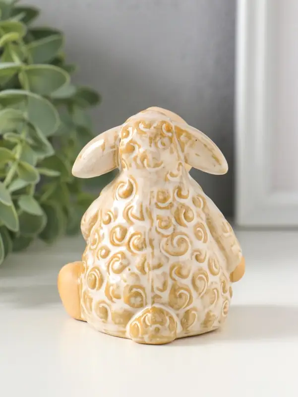 Фигурка керамика &laquo;Кудряш бараш&raquo;, беж, 7&times;7&times;8 см