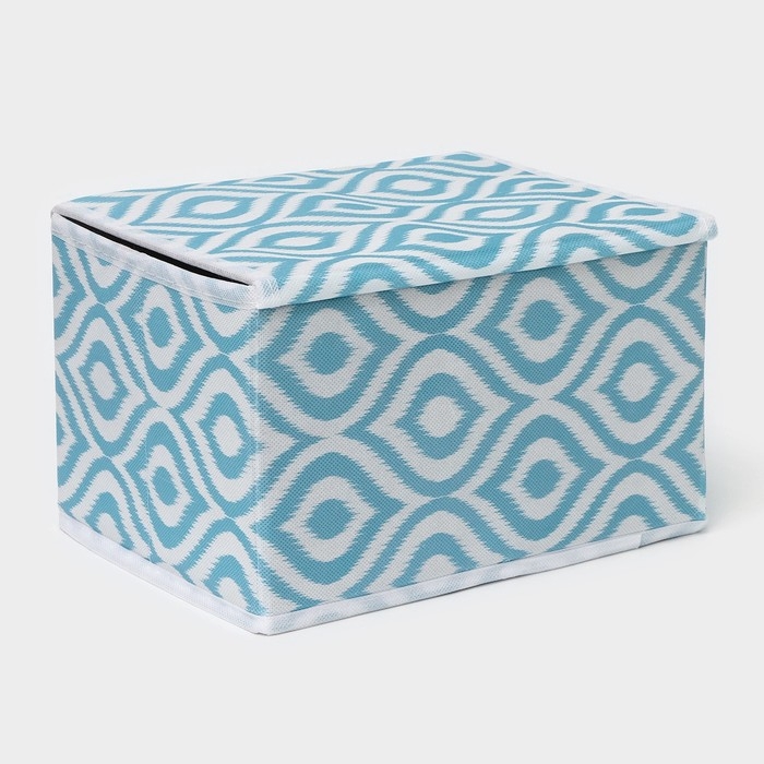 Короб для хранения Доляна «Лагуна», 26×20×16 см, цвет бирюзовый Короб для хранения Доляна «Лагуна», 26×20×16 см, цвет бирюзовый