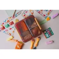 Ланч - бокс для еды Доляна &laquo;Классика&raquo;, пластик, 2 отделения, в школу, 18&times;18&times;6 см, оранжевый