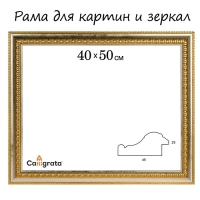 Рама для картин (зеркал) 40 х 50 х 4,5 см, пластиковая, Charlotta, золотая