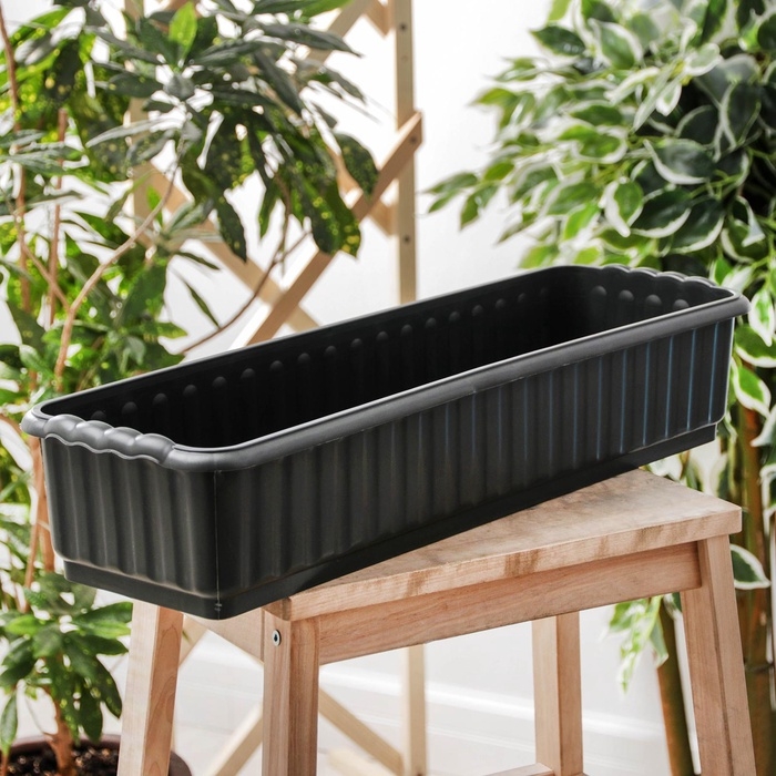 Ящик для цветов без дренажной решеткой, 12 л, МИКС Ящик для цветов без дренажной решеткой, 12 л, МИКС