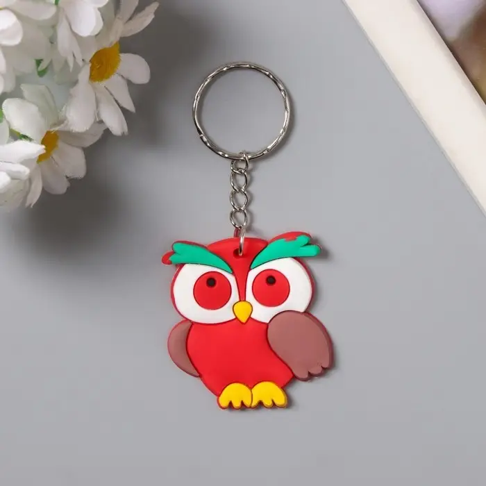 Брелок резина  Брелок резина "Яркая сова" 6х5 см